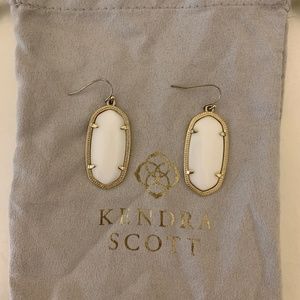 Kendra Scott White and Gold Drop Earrings